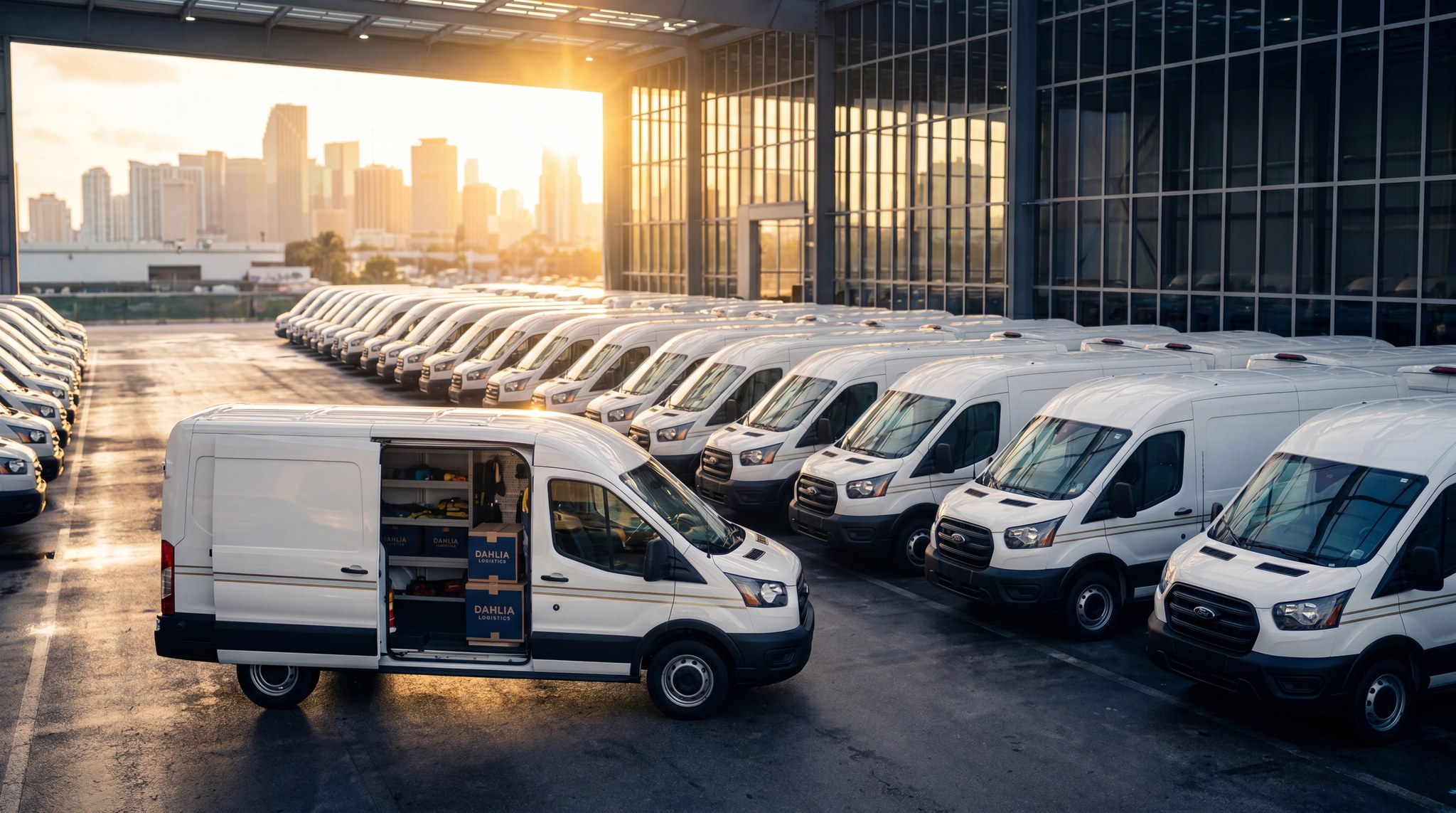 Dahlia Strategic Solutions branded Ford Transit van in Miami